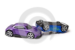 Two cars accident on white background, Transport and