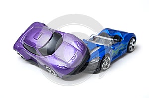 Two cars accident on white background, Transport and