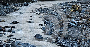 Two Cars Completely Destroyed In River