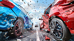 Two cars are parked on the side of the road, abandoned after a collision or breakdown, their fate now uncertain