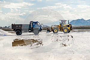 Two cars used to harvest salt of the people of Phan Rang Ninh Thuan