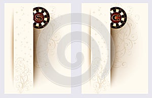 Two casino banners with poker chip