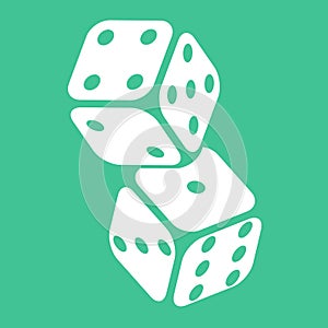 Two Casino Gambling Dices Vector Illustration