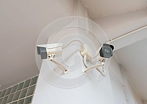 Two CCTV security camera