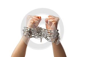 Two chained fists