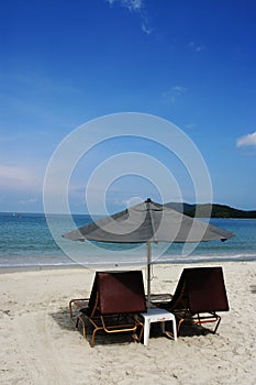 Two chair at beach
