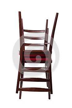 Two chair isolated on white close up