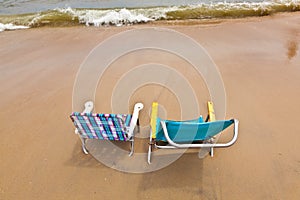 two chairs at the beach for relaxing