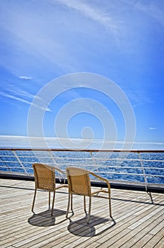 Two Chairs on a Cruise Ship Deck