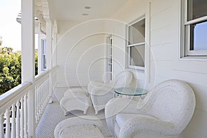 Two chairs on empty deck