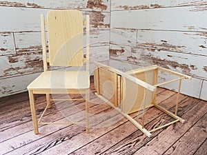 Two chairs made of wood