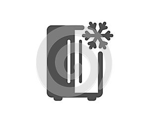 Two-chamber refrigerator icon. Fridge with snowflake sign. Vector