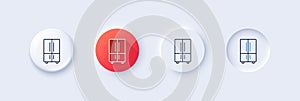 Two-chamber refrigerator line icon. Fridge sign. Line icons. Vector