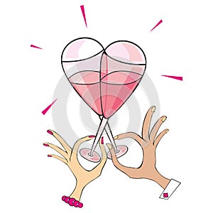 Two champagne glasses