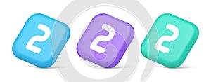 Two character button numeral cyberspace calculation service 3d realistic isometric icon