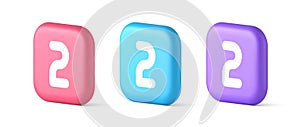 Two character button numeral cyberspace calculation service 3d realistic speech bubble icon