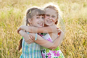 Two charming merry girl