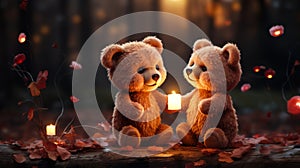 Two charming teddy bears sharing a sweet moment symbolizing love companionship and friendship on Valentines Day