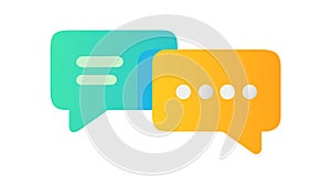 Two chat bubbles with ellipsis, symbolizing ongoing communication, vector design Generative AI