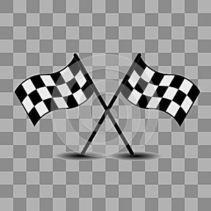 Two checkered racing flags