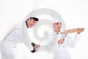 Two chefs - cooking is fun