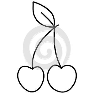 Two cherries on a branch