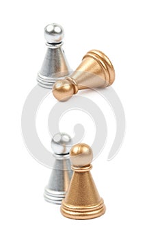 Two chess pawns isolated