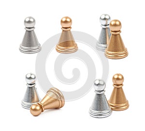 Two chess pawns isolated