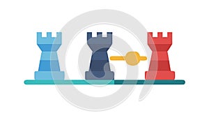 Two Chess Rooks Icon - Strategy Game, vector design Generative AI