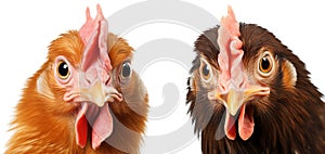 Two chickens, AI generated