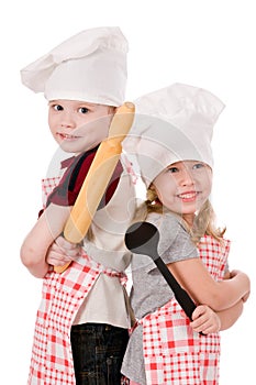 Two children cooks