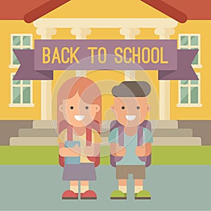 Two children going to school