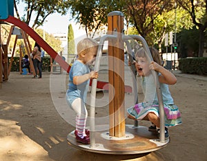 Two children in playground