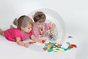 Two children playing photo