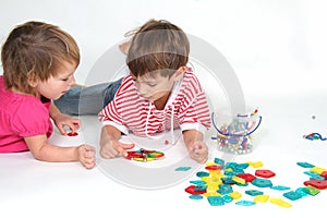 Two children playing photo