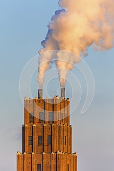 Two Chimneys at Paper Mill