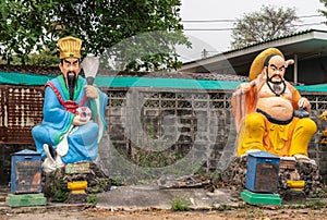 Two Chinese Gods at Wang Saen Suk monastery, Bang Saen, Thailand