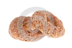 Two chocolate cereals ring isolated