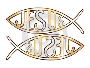 Two christian fish symbol