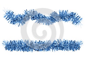 Two Christmas blue tinsel for decoration.