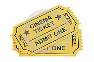 Two cinema tickets, 3D rendering