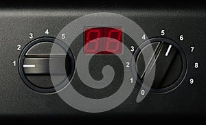 Two circle knobs with digital panel