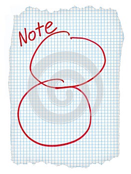 Two circles scribbled on a squared piece of paper