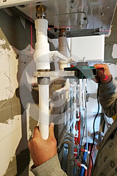 Two-circuit domestic water heater and plumbing connections