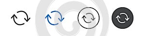 Two circular arrows icon Vector logo outline