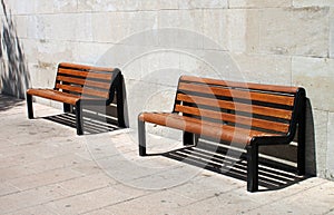 Two city benches.