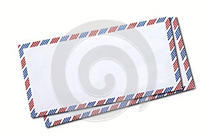 Two classic air mail envelope isolated