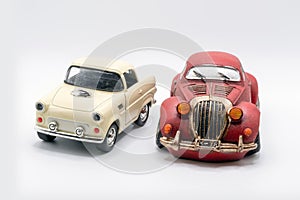Two classics miniature cars models photo