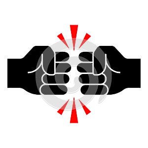 Two clenched fists icon in flat style.