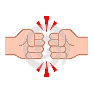 Two clenched fists icon in line and fill style.